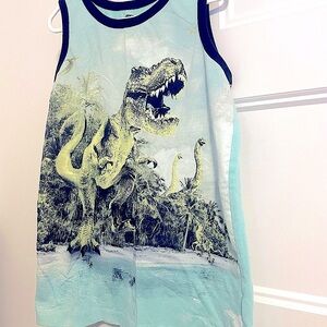 The Children's Place Dino Graphic Green and Black Tank Top